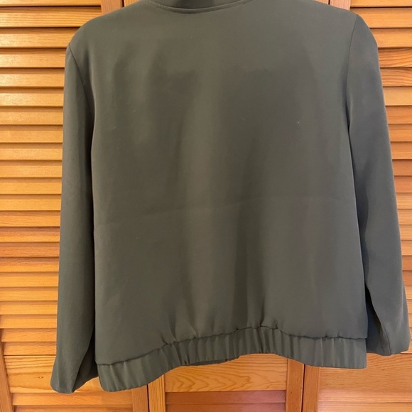 Chico’s Jacket, Size 1, Olive Green, Embellished Front, Zippered, High C… - Picture 9 of 9